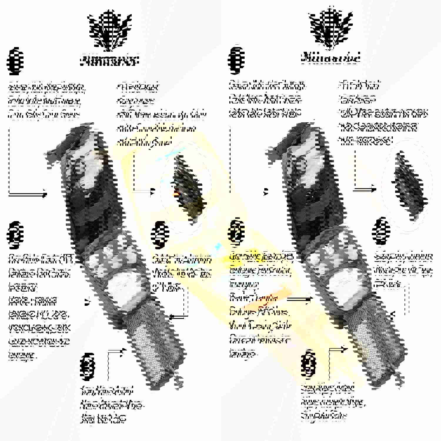 WildmanSurvival 313 pcs. Survival First Aid Kit with Molle System for Outdoor Adventures