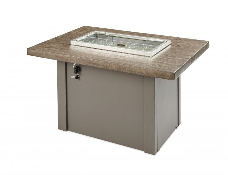Havenwood Rectangular Gas Fire Pit Table - Grey Base