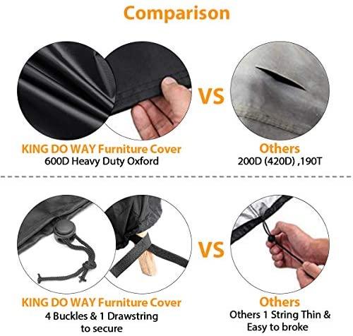 FLYMEI Extra Large Outdoor Patio Furniture Covers, 315x180x74cm, Waterproof 420D Oxford Polyester