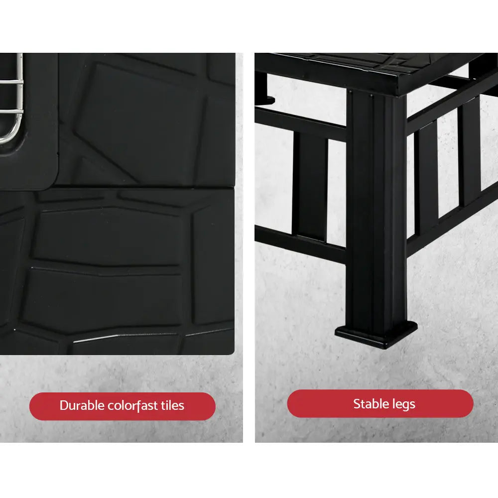 2-in-1 Fire Pit BBQ Table Grill Outdoor Garden Wood Burning Fireplace Stove