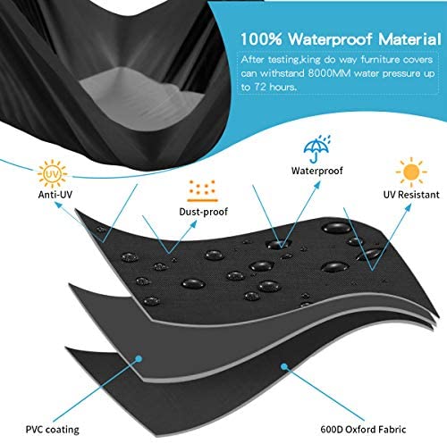 FLYMEI Extra Large Outdoor Patio Furniture Covers, 315x180x74cm, Waterproof 420D Oxford Polyester