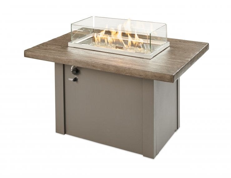 Havenwood Rectangular Gas Fire Pit Table - Grey Base