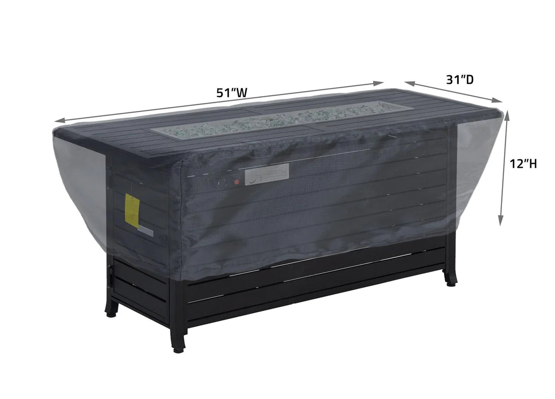 Shield - Fire Pit Cover Rectangle 50x30 - 51Wx31Dx12H - Mercury - COV-M933