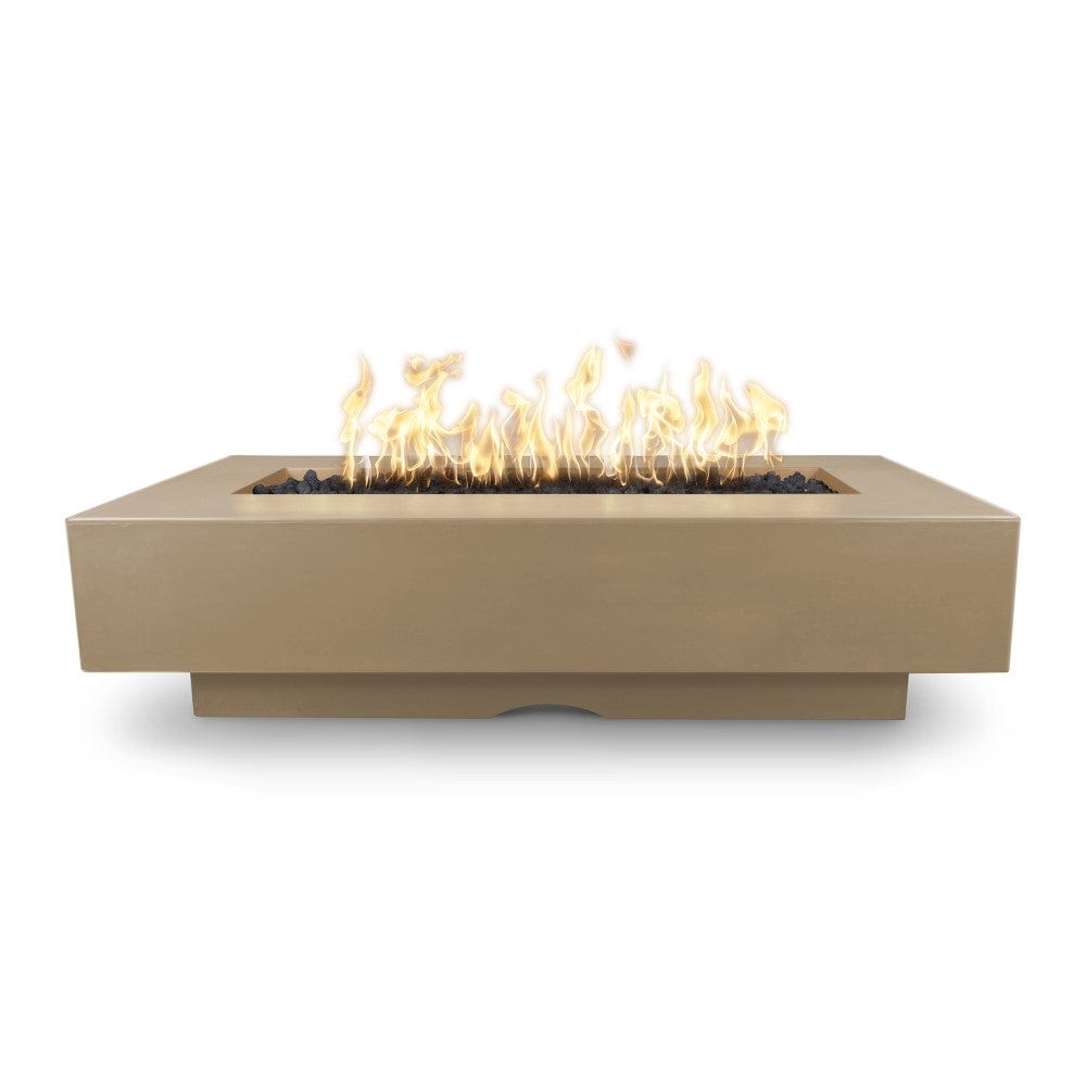 Top Fires Del Mar 96-Inch Rectangular GFRC Gas Fire Pit with Flame Sense Ignition