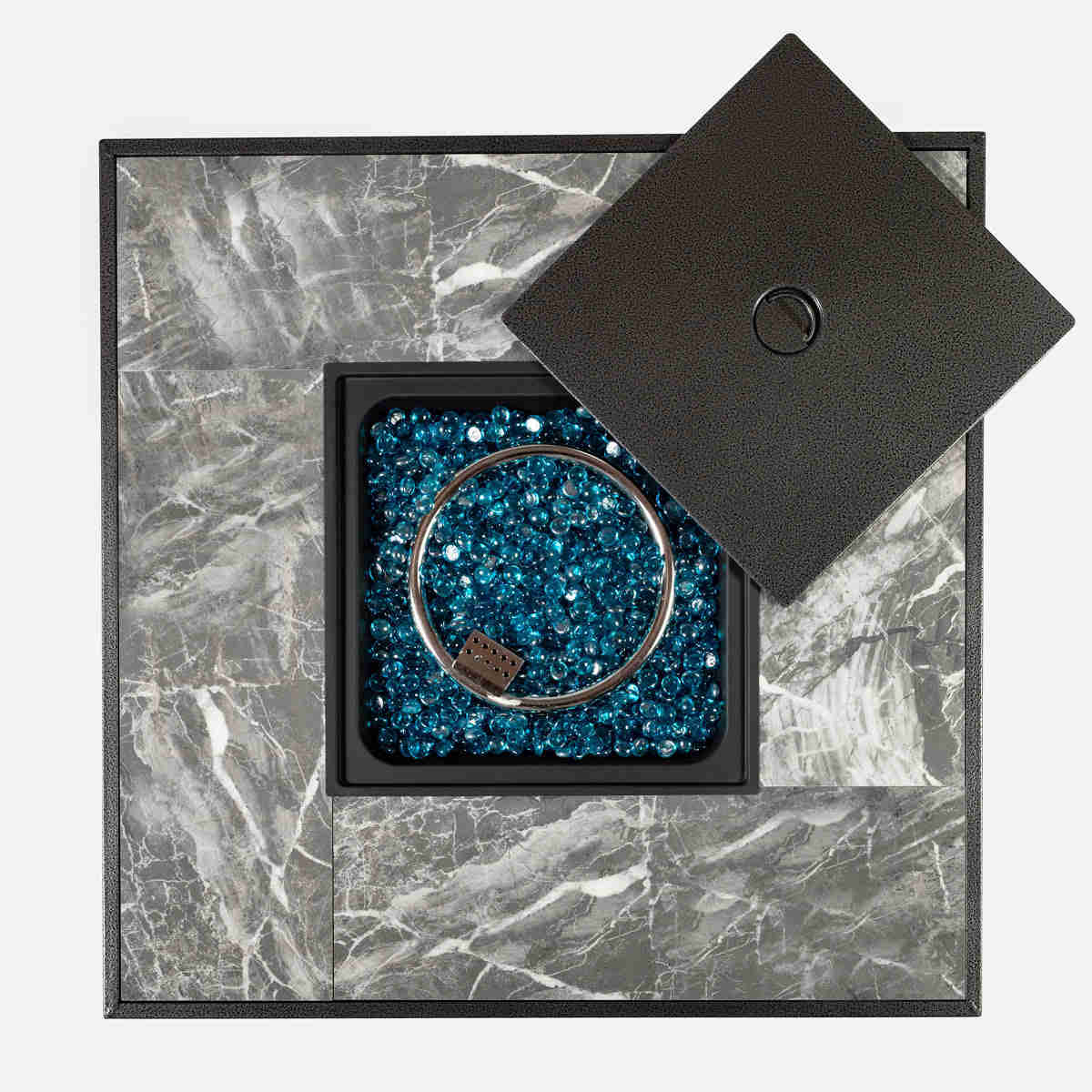 32 Propane Fire Pit Table with Marble Tabletop and 50,000 BTU Output - Modern Outdoor Heating Solution