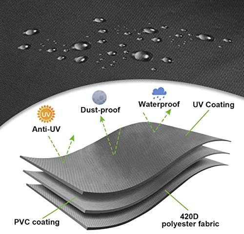 FLYMEI Extra Large Outdoor Patio Furniture Covers, 315x180x74cm, Waterproof 420D Oxford Polyester