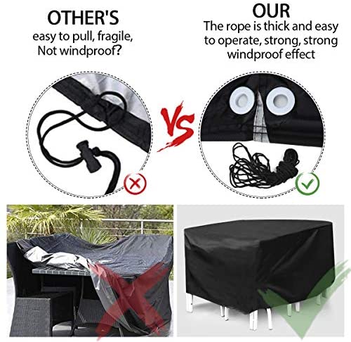 FLYMEI Extra Large Outdoor Patio Furniture Covers, 315x180x74cm, Waterproof 420D Oxford Polyester