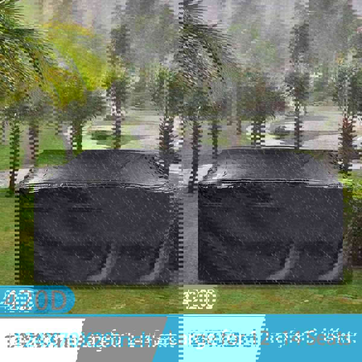 FLYMEI Extra Large Outdoor Patio Furniture Covers, 315x180x74cm, Waterproof 420D Oxford Polyester