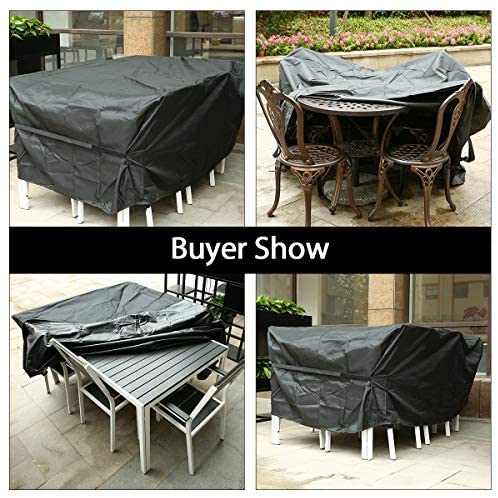 FLYMEI Extra Large Outdoor Patio Furniture Covers, 315x180x74cm, Waterproof 420D Oxford Polyester