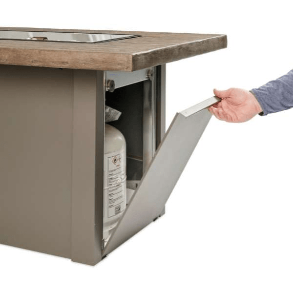 Havenwood Rectangular Gas Fire Pit Table - Grey Base