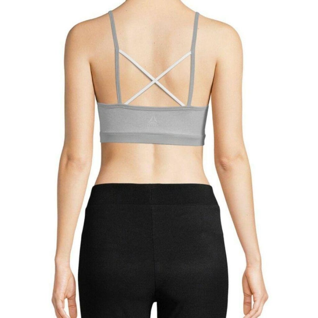 Reebok Voltage Strappy Padded CrossFit Sports Bra - X-SMALL Gray