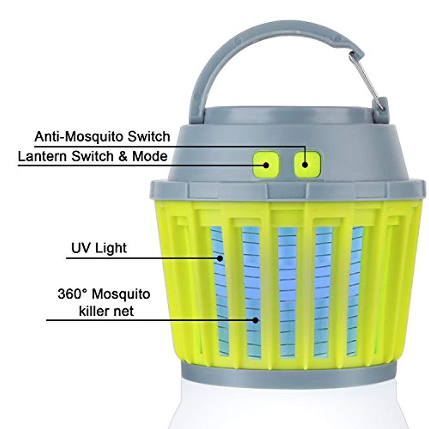 ERAVSOW Bug Zapper & LED Camping Lantern 2-in-1, Waterproof Rechargeable Mosquito Killer for Home & Outdoors
