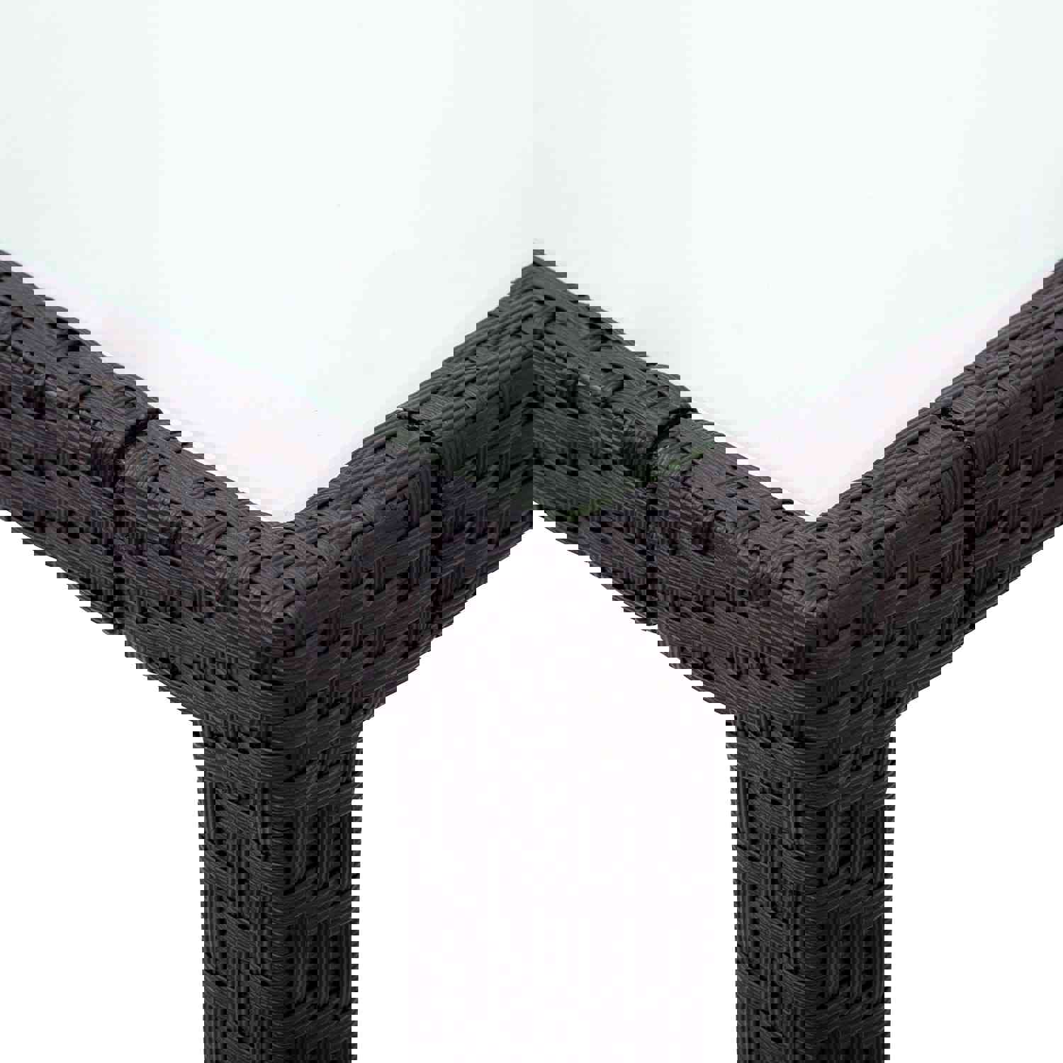 TOPMAX 7-piece Outdoor Wicker Dining Set with Beige Cushion (Black)