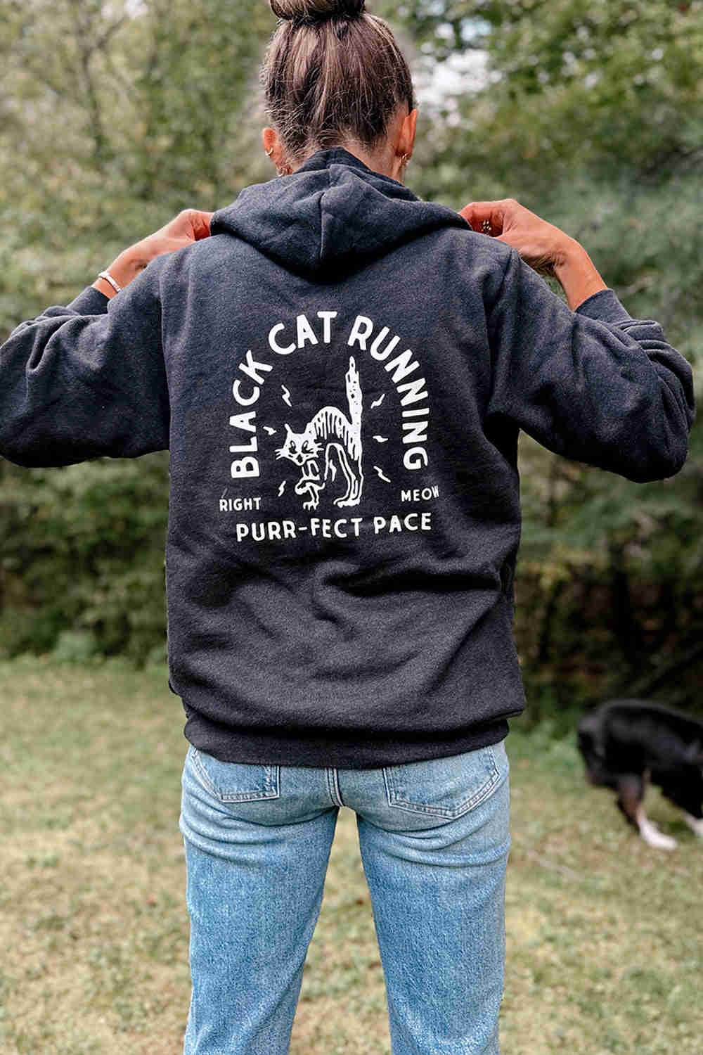 Black Cat Running Hoodie - Unisex Halloween Running Apparel