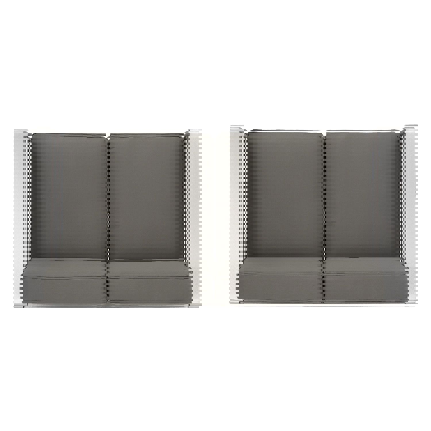 Crested Bay 5pc Modern Outdoor Aluminum Sofa & Chairs Set With Fire Pit