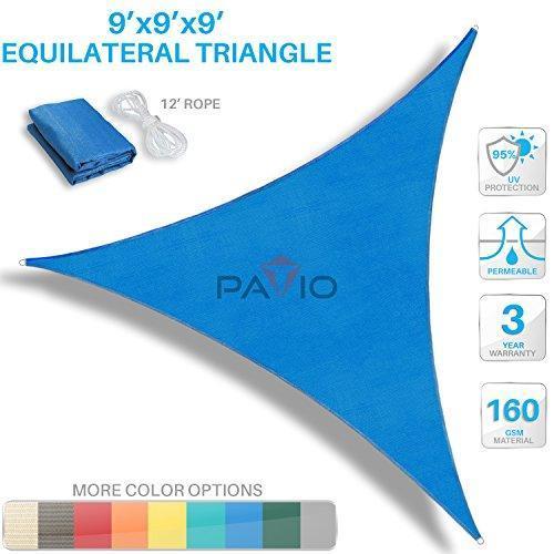 Patio Paradise 20 x 20 x 20 Beige Sun Shade Sail Triangle Canopy - UV Block Fabric for Outdoor Use