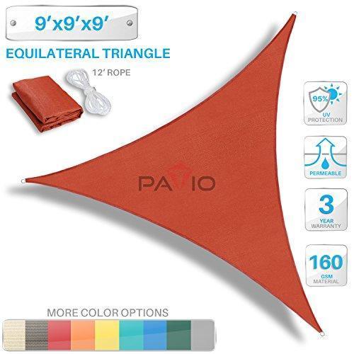 Patio Paradise 20 x 20 x 20 Beige Sun Shade Sail Triangle Canopy - UV Block Fabric for Outdoor Use