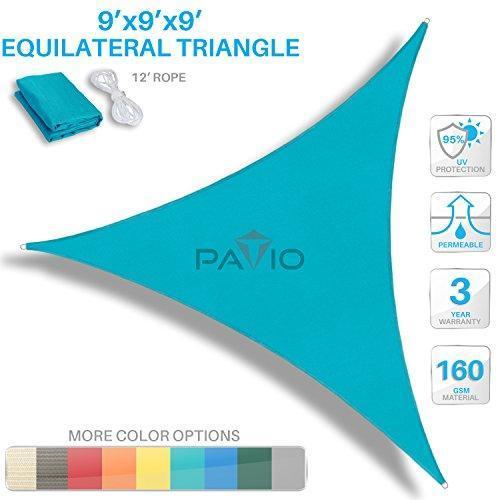 Patio Paradise 20 x 20 x 20 Beige Sun Shade Sail Triangle Canopy - UV Block Fabric for Outdoor Use