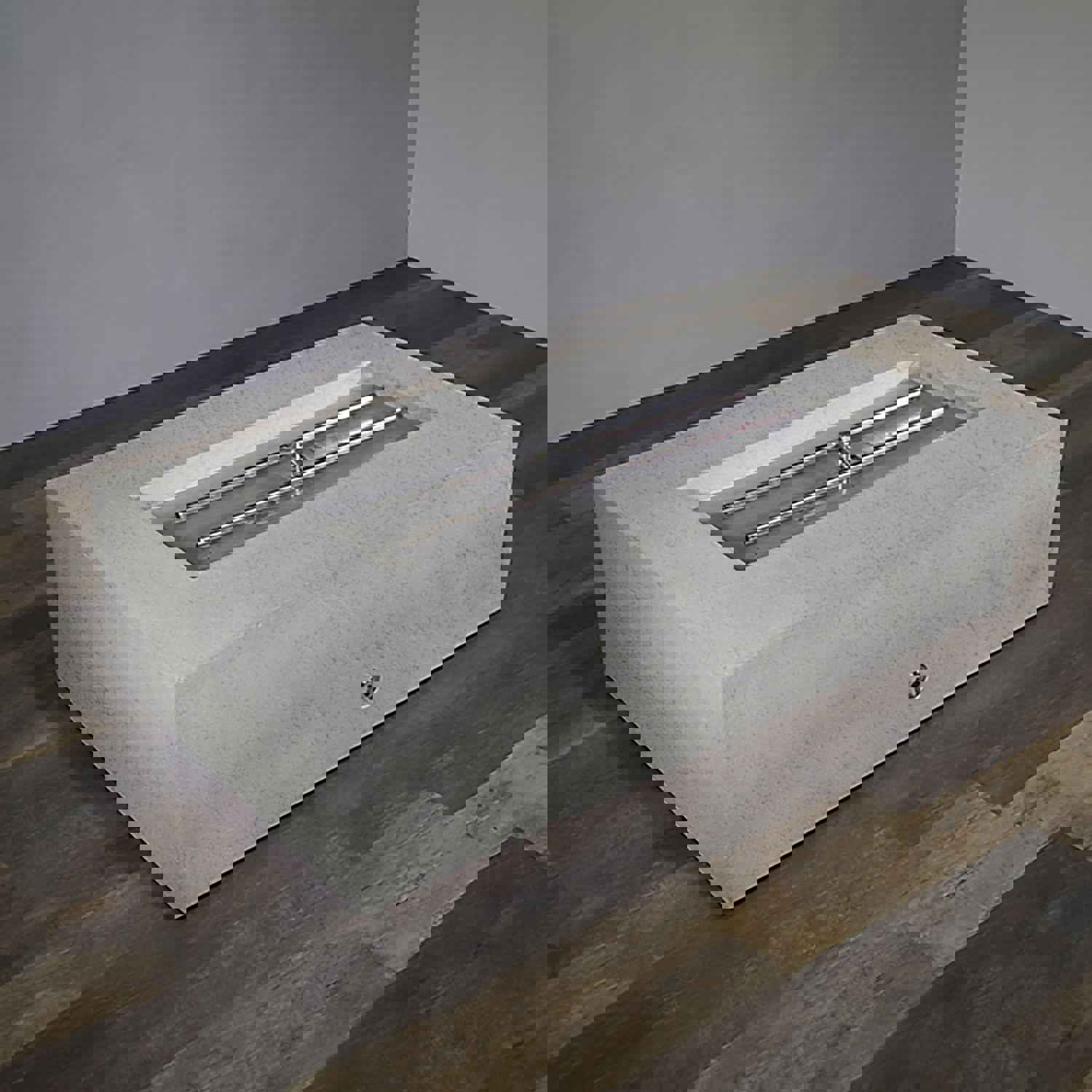 Starfire Designs Concrete Rustic 72 x 38 Rectangle Gravity Gas Fire Pit