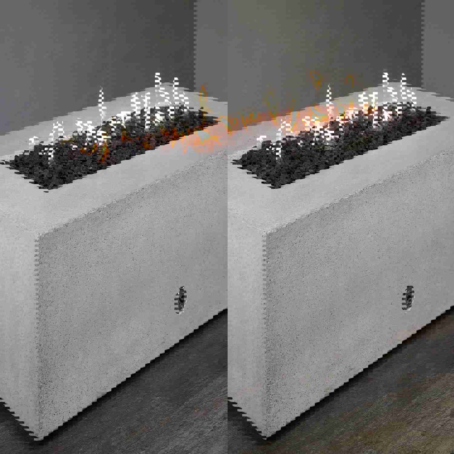 Starfire Designs Concrete Rustic 72 x 38 Rectangle Gravity Gas Fire Pit