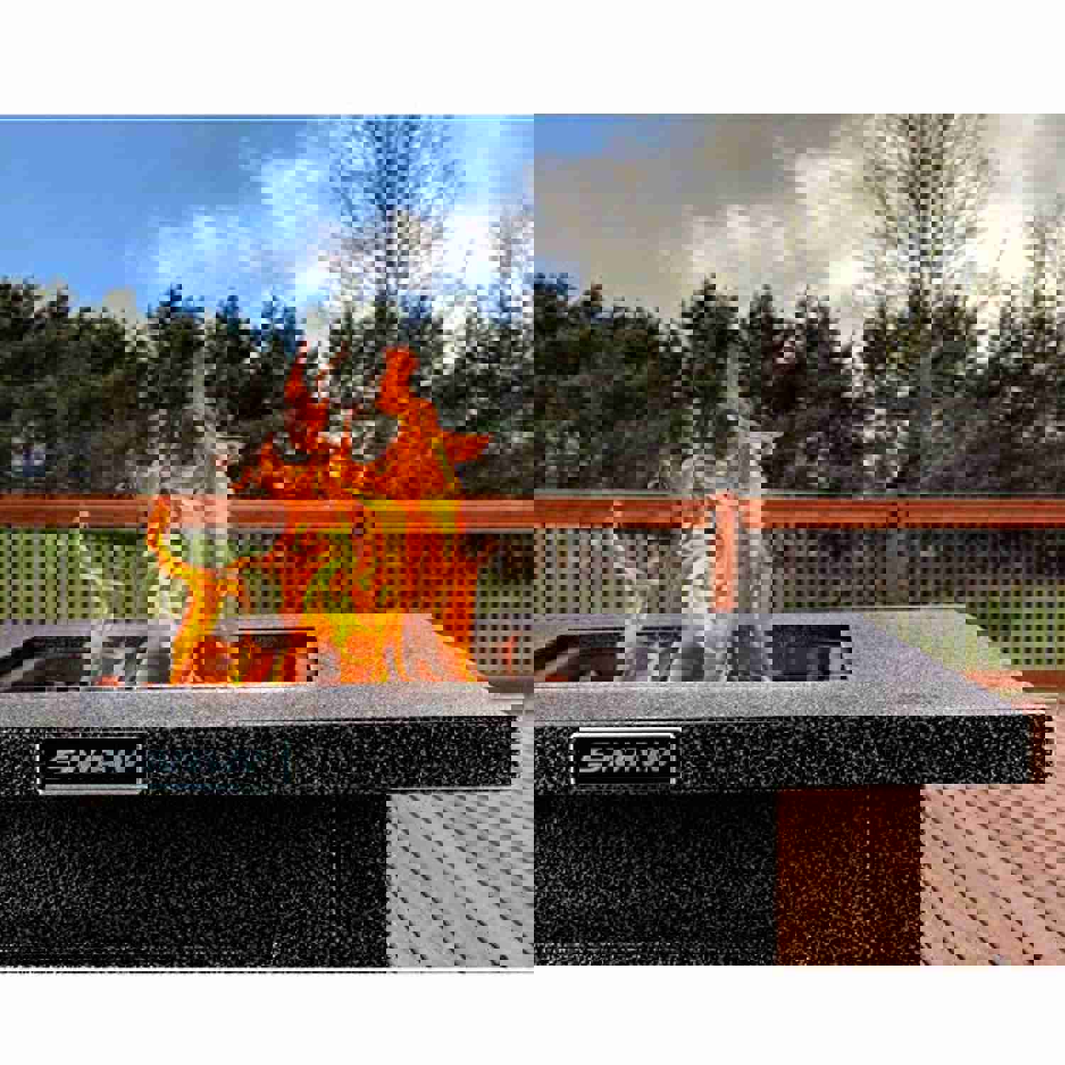 SNAN Propane Fire Pit, 28 Inch Auto-Ignition Gas Fire Pit Table with Lid, CSA Certified, Black Steel Surface