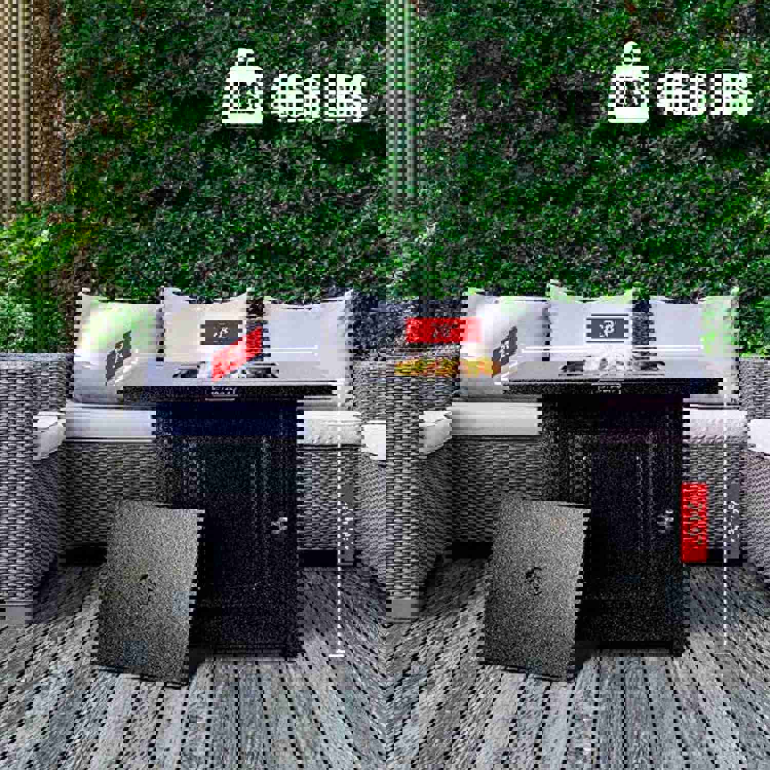 SNAN Propane Fire Pit, 28 Inch Auto-Ignition Gas Fire Pit Table with Lid, CSA Certified, Black Steel Surface