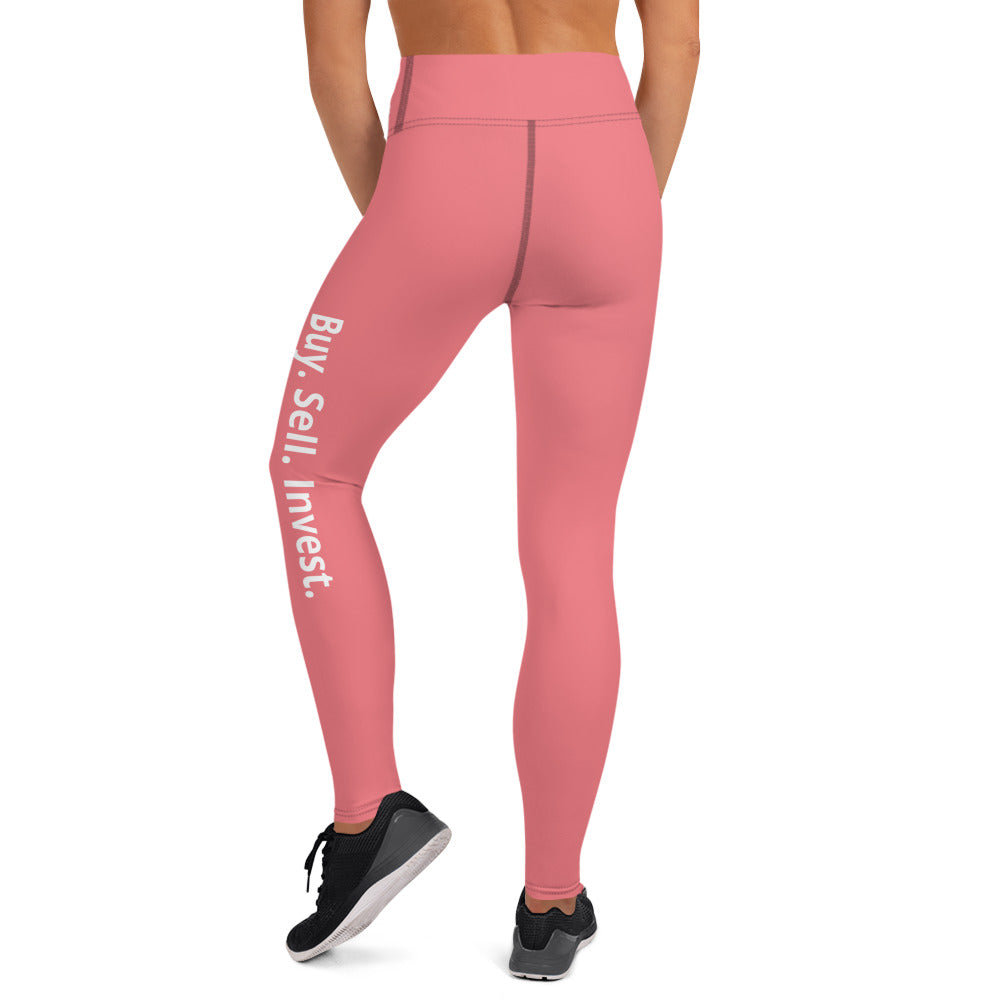 Rose Buy. Sell. Invest. High Waist Yoga Leggings - Super Soft & Stretchy