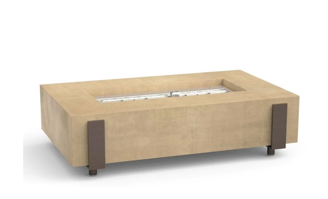 American Fyre Designs Iron Saddle 60-Inch Rectangular Gas Fire Pit Table