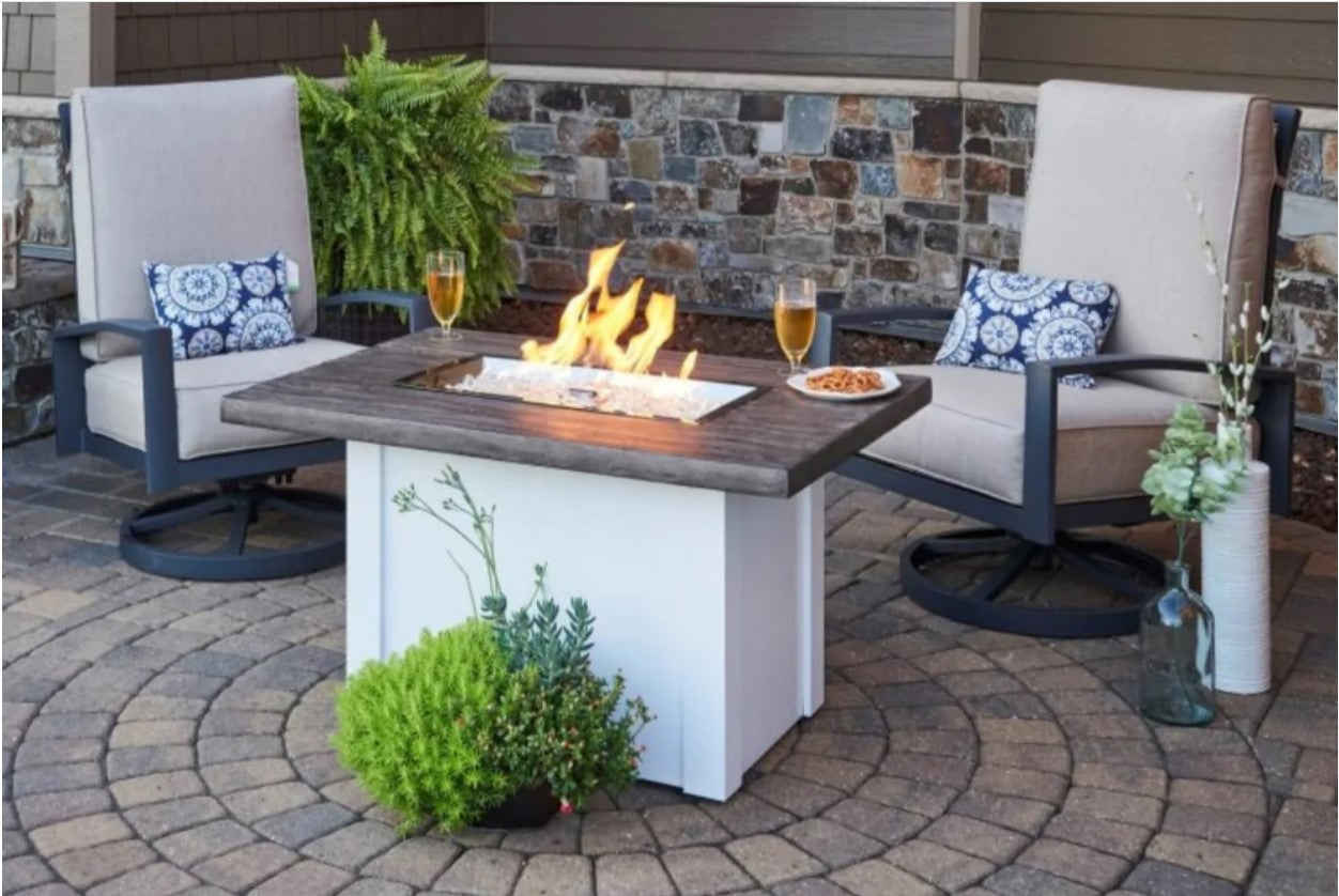 Outdoor GreatRoom Company Havenwood 44-Inch Rectangular Propane Gas Fire Pit Table