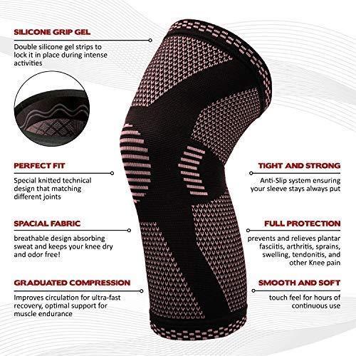 POWERLIX Knee Compression Sleeve - Optimal Knee Support for Sports & Fitness