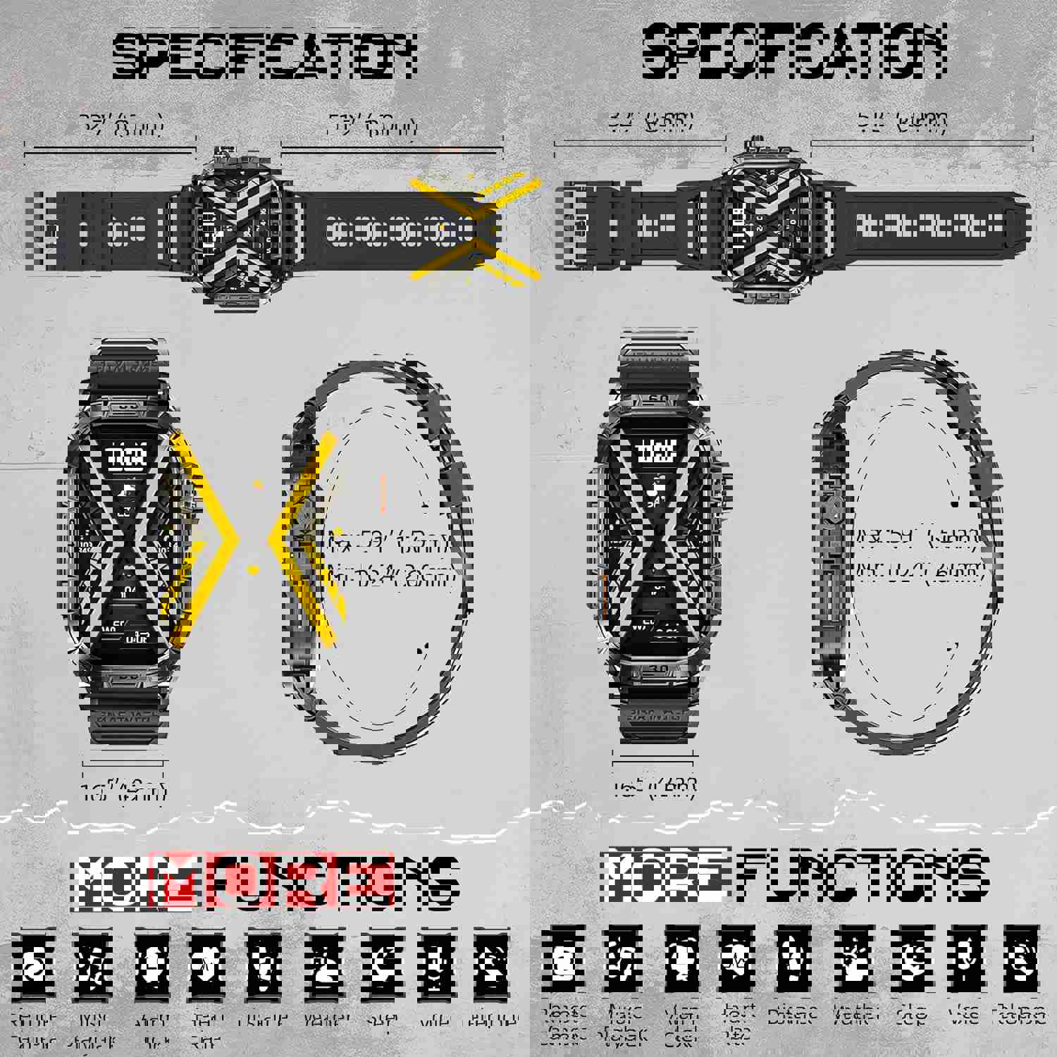 NEKTOM K63 Rugged Tactical Smartwatch - Military-Grade Outdoor Companion