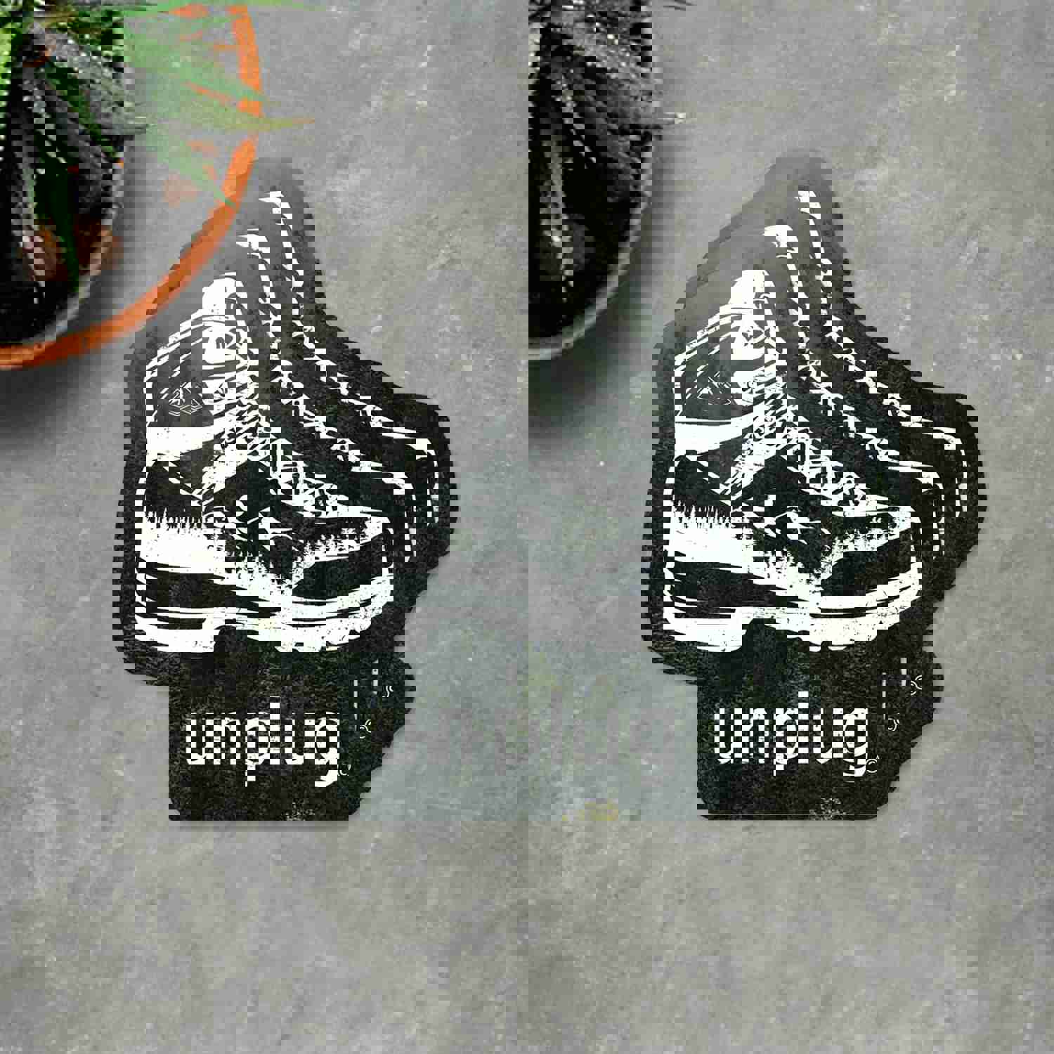 Durable Hiking Boot Mountain Vinyl Sticker